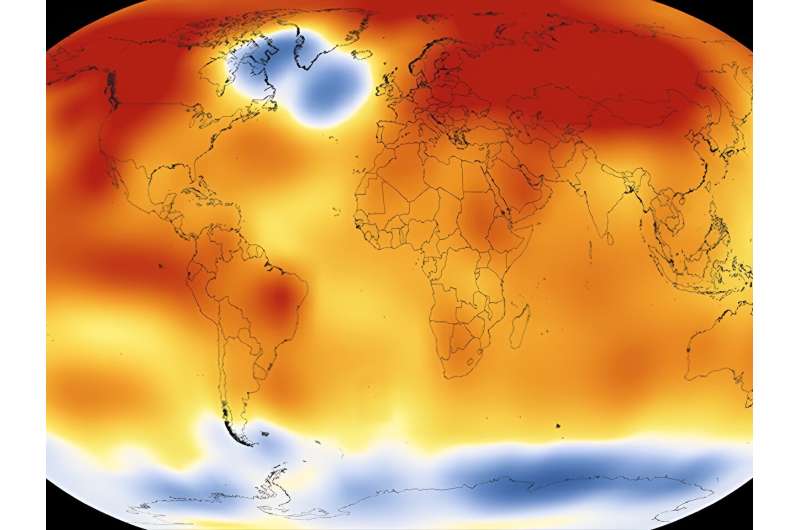North Atlantic Oscillation contributes to 'cold blob' in Atlantic Ocean